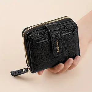 Litchi Texture Women's Wallet Multi - Pocket Small Purse Thickened Korean Fashion Party Gift Card Holder Coin Purse flower bouquets