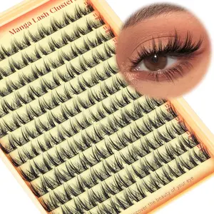 132 Piece Manga Lash Clusters, Wispy Mouse Style, Fluffy, 8-16mm Mixed Length, D Curl, Natural Anime Lashes, Single Fiber Eyelash Extension Kit