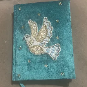 Velvet Beaded Teal Journal