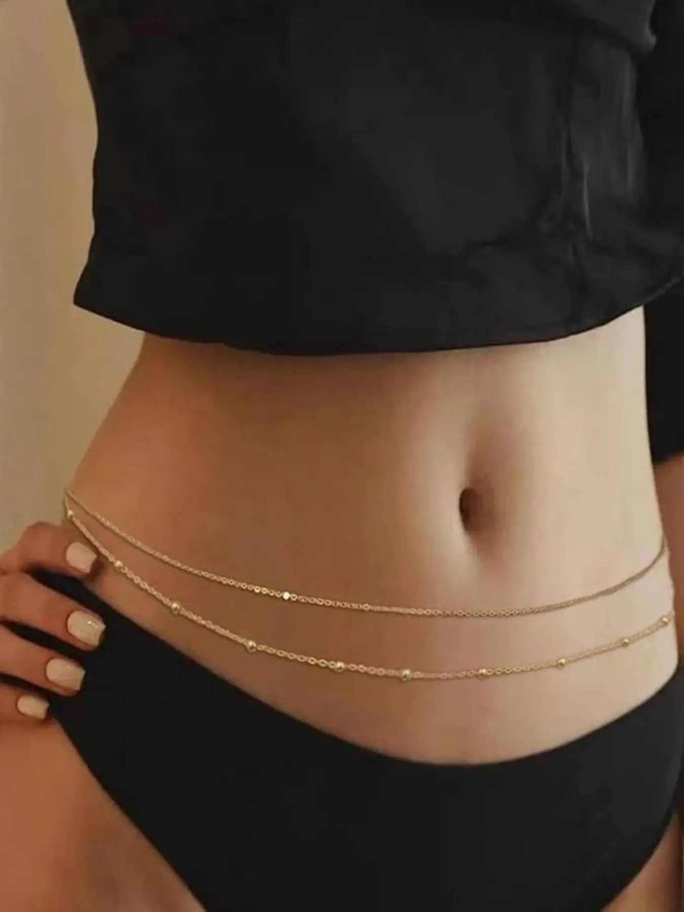 Women's Elegant Double Layer Adjustable Waist Chain, Exquisite Trendy Waist Chain, Chic Body Jewelry, Body Jewellery, Body Chains, Accessories for Parties & Daily Wear, Ideal Gift for Girlfriend