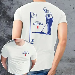 Michelob Ultra Golfing T-Shirt, 2 Side T-Shirt for Men Comfort Colors Shirt Menswear Casual Top, Short Sleeve Shirt