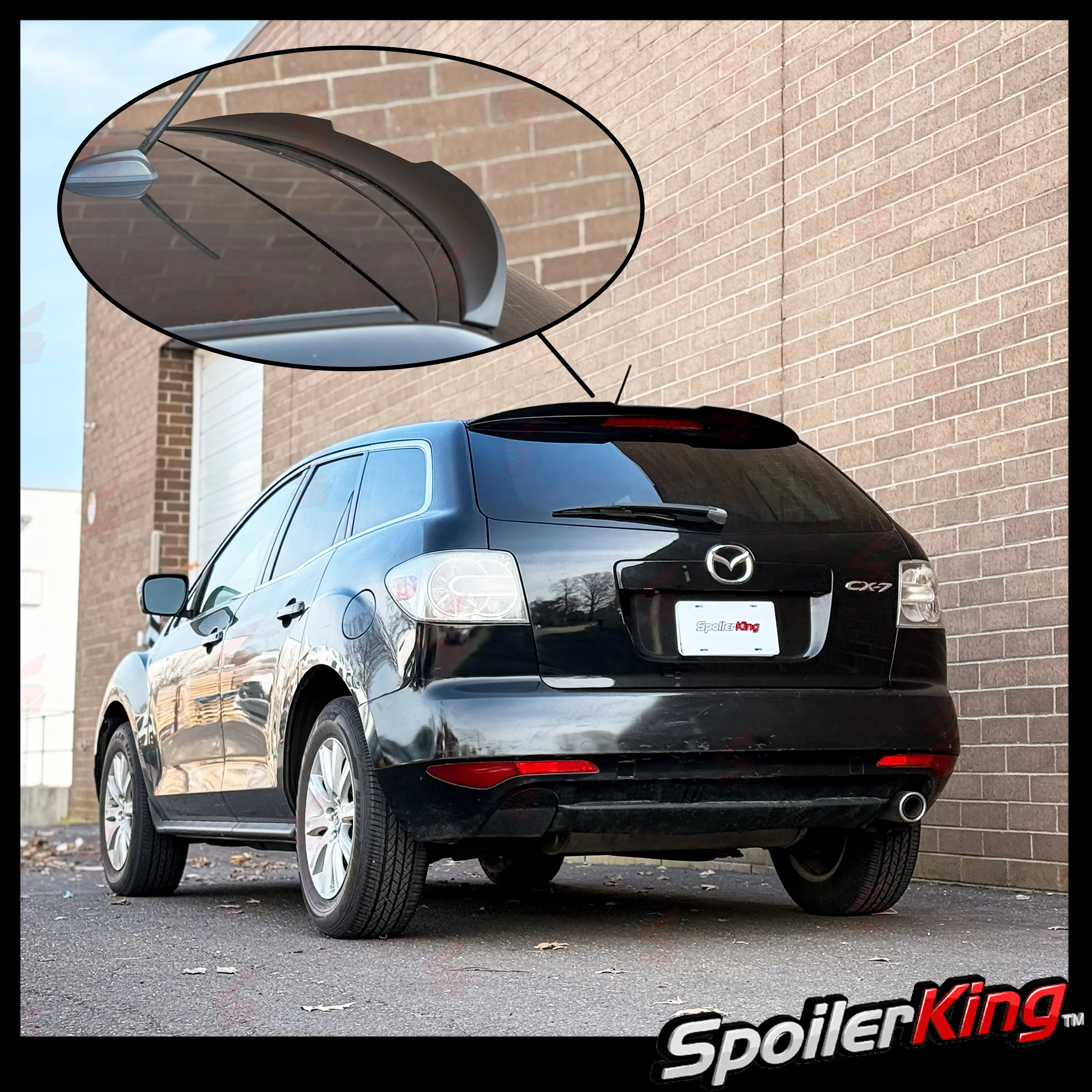 Mazda CX-7 2007-2012 Add-on Rear Roof Spoiler with Center Cut (284KC)