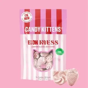 Candy Kittens Vegan Gummies - Strawberries and Cream Flavor (Eton Mess) Candy British European Gummy with No Artificial Colors or Flavors Dye Free