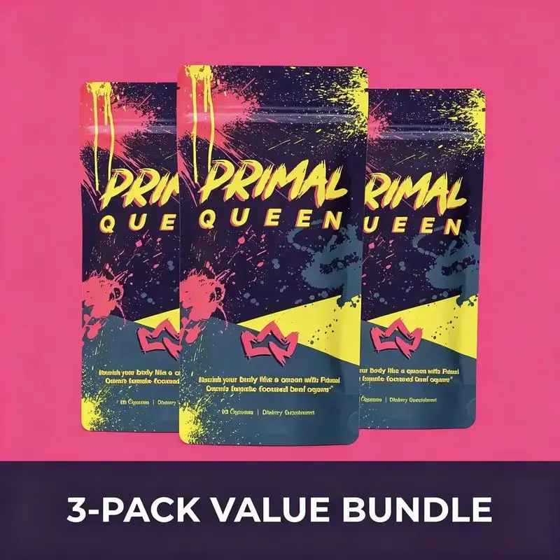 [3-Pack Bundle] Primal Queen Daily Wellness Supplement for Women - Grass-Fed, Natural Energy Support