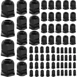 72 count  Glands Kit    Cord Connector Grip Weatherproof  Pass Through PG7 1/4" 1/2" 3/4" 1" NPT Wire Grommet
