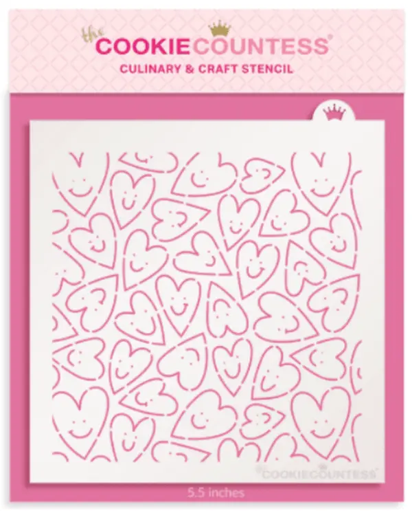 Smiling Hearts 2 Pc Stencil Set