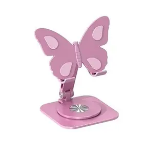 2026 New 360° Rotating Butterfly Design Phone Tablet Stand, Durable Aluminum Alloy Body, Foldable Adjustable Portable Cradle, Stylish Garden Accessories Universal Desk Decor for Watching Videos Gaming & Daily Life
