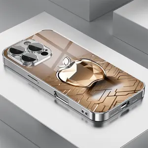 Fashion Trend Rhombus Fruit Pattern Mobile Phone Case for iiPhone17/16Promax, 16 15Pro 14 14PLUS/14Promax 13 13Pro 12Pro 11/11Pro Promax Model high definition glass protective case with lens protective film