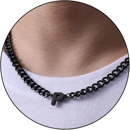P letter necklace (black)