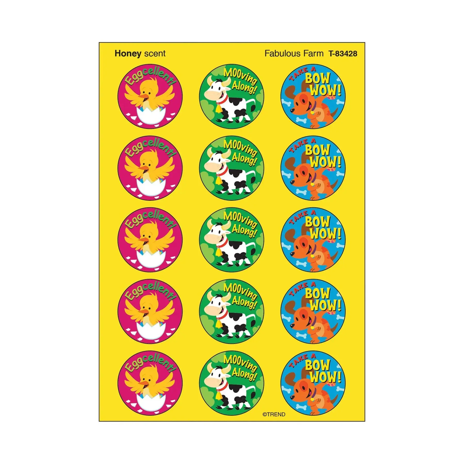 Fabulous Farm, Honey scent Scratch 'n Sniff Stinky Stickers® – Large Round