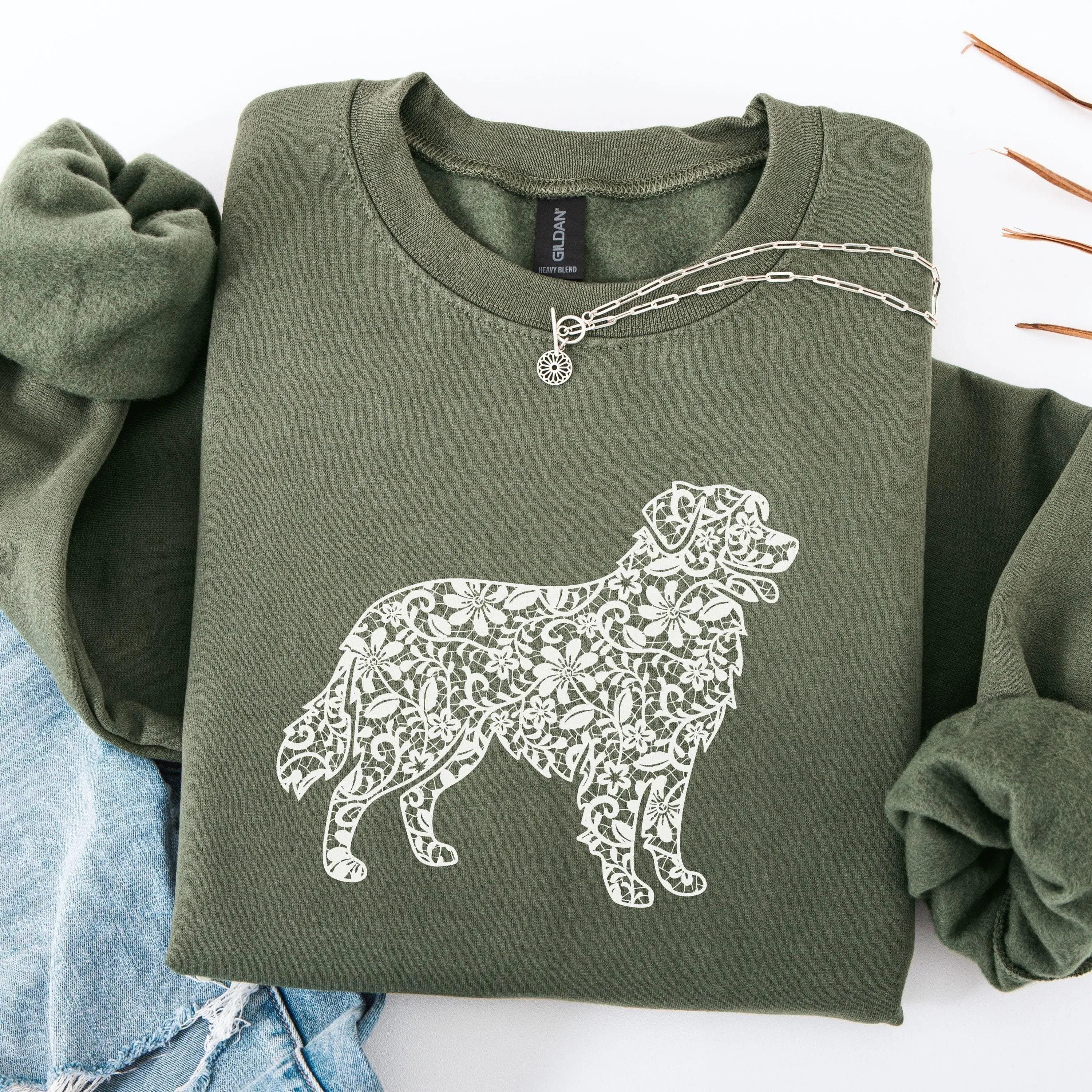 Australian Shepherd Sweatshirt – Aussie Mom & Mini Aussie Gift, Faux Lace Aussiedoodle