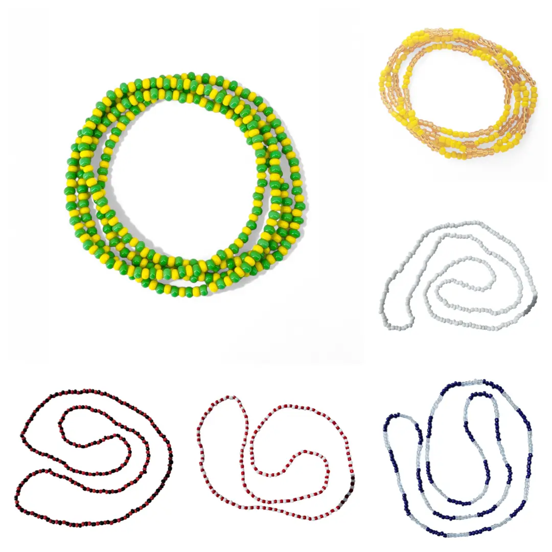 6 Collares Santeria Bead Necklaces - Long Religious Elekes Ifa Jewelry for Orula, Chango, Oshun, Yemaya, Elegua, Obatala