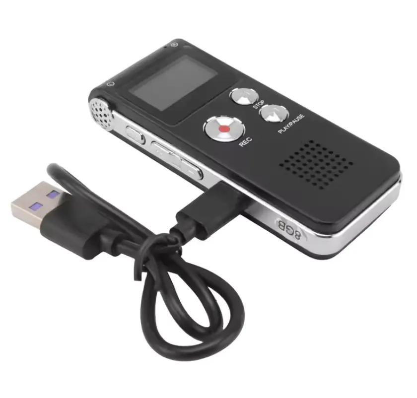 1× Durable Metal Body Voice Recorder Pen, 8GB Dual High-Sensitivity Mic Voice-Activated USB-Rechargeable Device - 20H Lithium Ion Paranormal Ghost Hunting EVP Tool for Business, Lecture Recording & Study Sessions, Black, Portable Cordless
