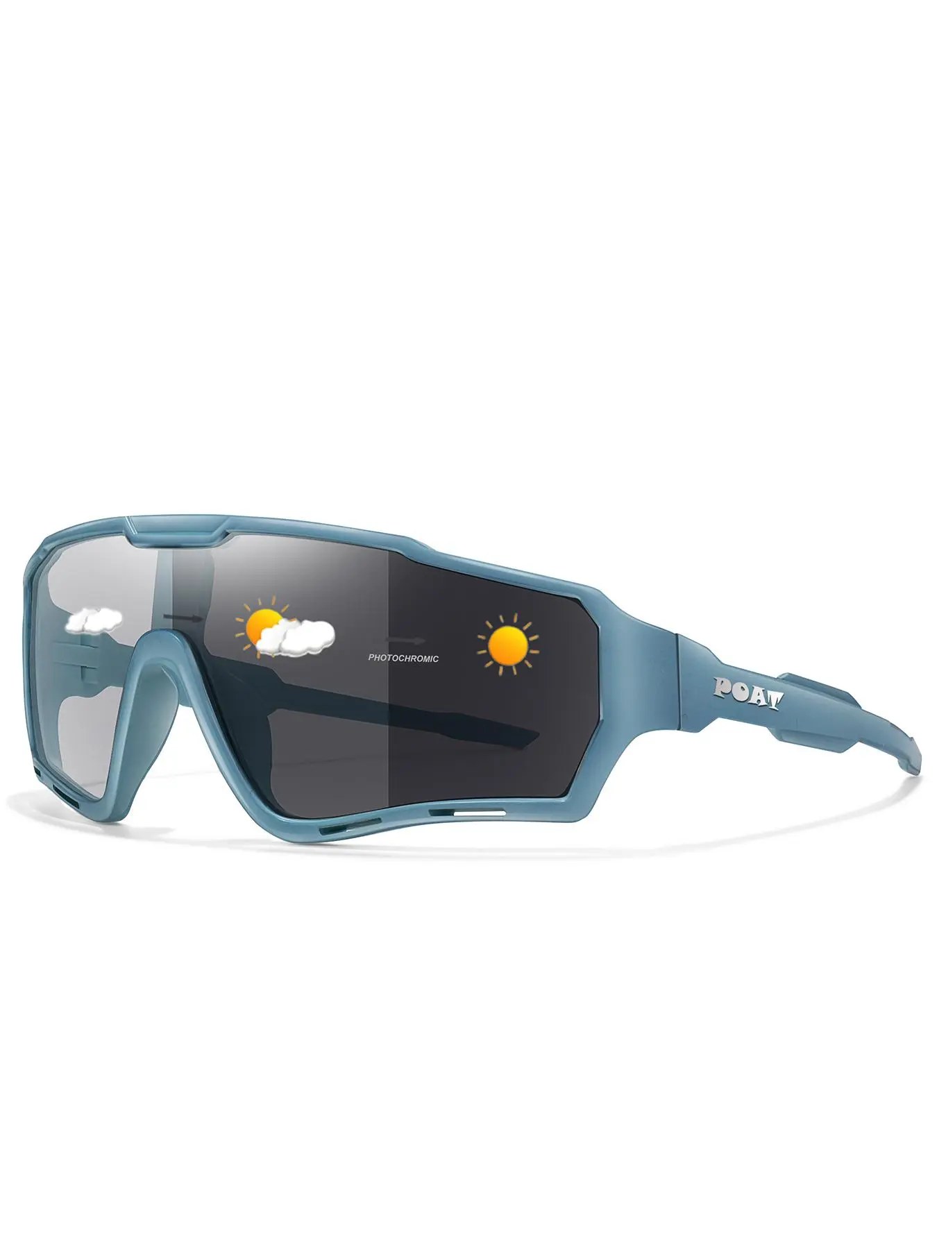 Unisex Photochromic Fashion Sports Sunglasses, Windproof Goggles, Designed for Outdoor Sports, Cycling, Hiking, Baseball, Running