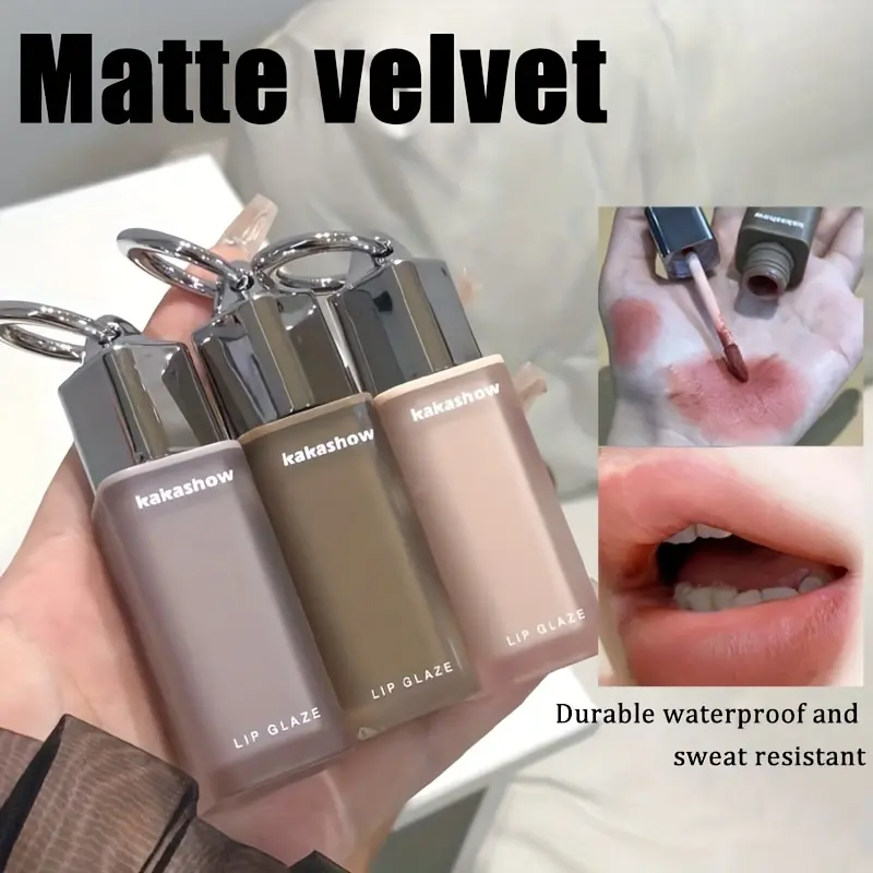 ！KAKASHOW 6-Color Velvet Lip Mud Matte Non-Drying Long-Lasting Transfer-Proof Plumping & Brightening Lipgloss Lipstick for Teens Festivals Parties Christmas Gifts