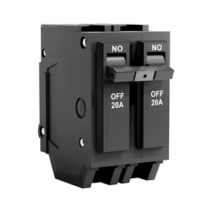 20 Amp ole Circuit Breaker, 240/400 V Thermomagnetic Breaker, Dual Pole Electrical Protection for Commercial and Industrial Use, 10 kA, Black