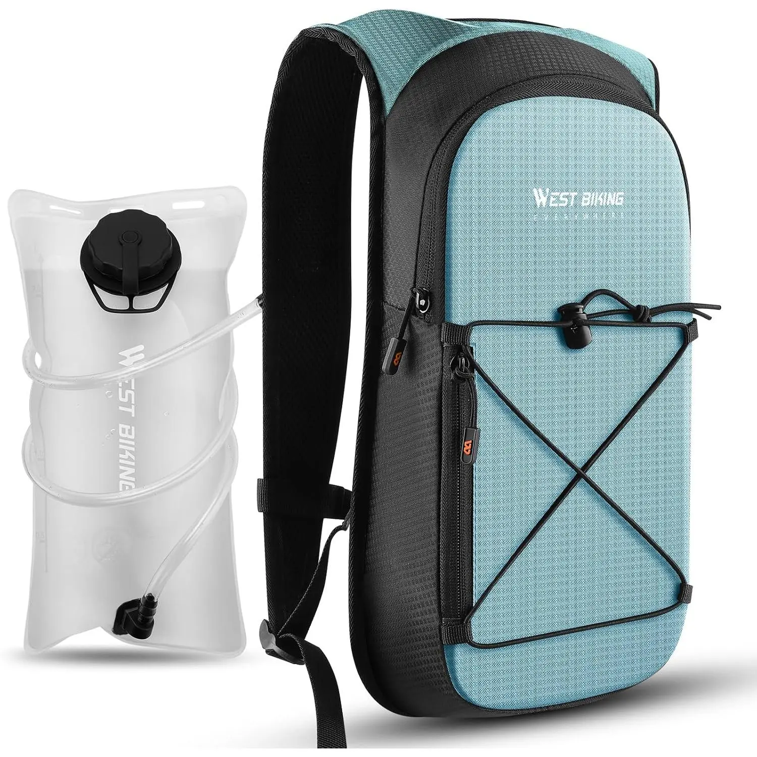 Hydration Backpack with 2L TPU Water Bladder, Lightweight Hiking Water Backpack, Running Hydration Pack for Cycling Climbing Camping Rave, Hydropack for Men Women