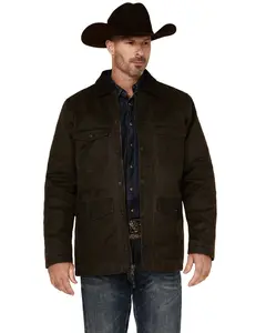 Cody James Men's Road Dust Washed Oil Skin Long Jacket - Cjfa24o59-Bn