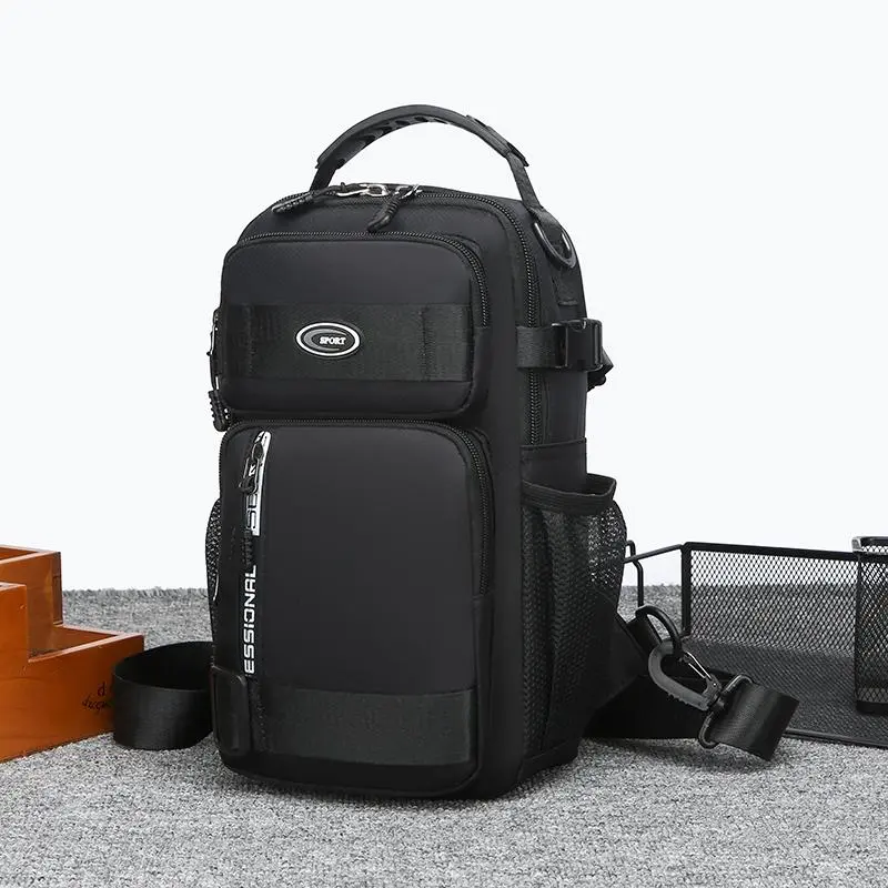 Men’s Waterproof Sling Chest Bag, Multi-Pocket Crossbody Shoulder Backpack with Top Handle, Lightweight Oxford Cloth Casual Daypack for Travel, Hiking, Daily Commute, Adjustable Detachable Strap Outdoor Sports Chest Cross Body Bag