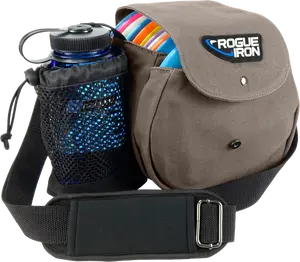 Rogue Iron Disc Golf Sling Bag with Water Bottle & Pocket, Versatile Design for Disc Golf Enthusiasts