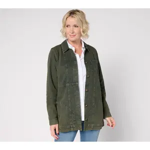 Joan Rivers Denim Shirt Jacket with Seaming Details