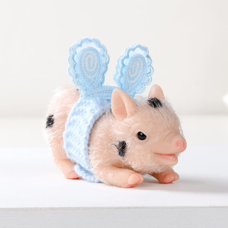 Mayfair Reborn Doll Full Body Silicone Cute Pig Soft Lifelike Mini Silicone Pig with Adorable Outfits
