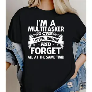 T-Shirt With Bold Retro I'M A MULTITASKER Design Made In USA For Women For Men [LunarLoop 180G/230G 100% cotton short-sleeve/hoodie, soft and comfortable]