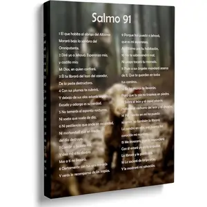 Psalm 91 In Spanish For Wall Christian Pictures For Wall In Spanish, Psalm 91 Wall Art, Christian Wall Decor In Spanish, Decorations For Quarters Psalm 91 Wall Decor Framed Wall Decor (Psalm 91,