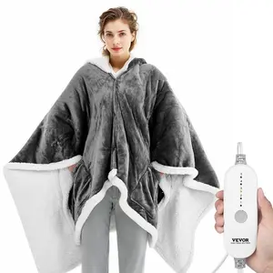 VEVOR Wearable Heated Throw Blanket Electric Shawl, Portable Robe Blanket Hoodie for Women, 5 Heating Levels, 3H Auto Shut - Off, Overheat Protection, Winter for Adult Mom Girlfriend, Machine WashableVEVOR Super Brand Day