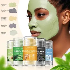 5 Pcs Mud Mask Sticks for All Skin Types, Hydrating Moisturizing Face Mask, Color Correcting Formula, Ideal for Daily Care