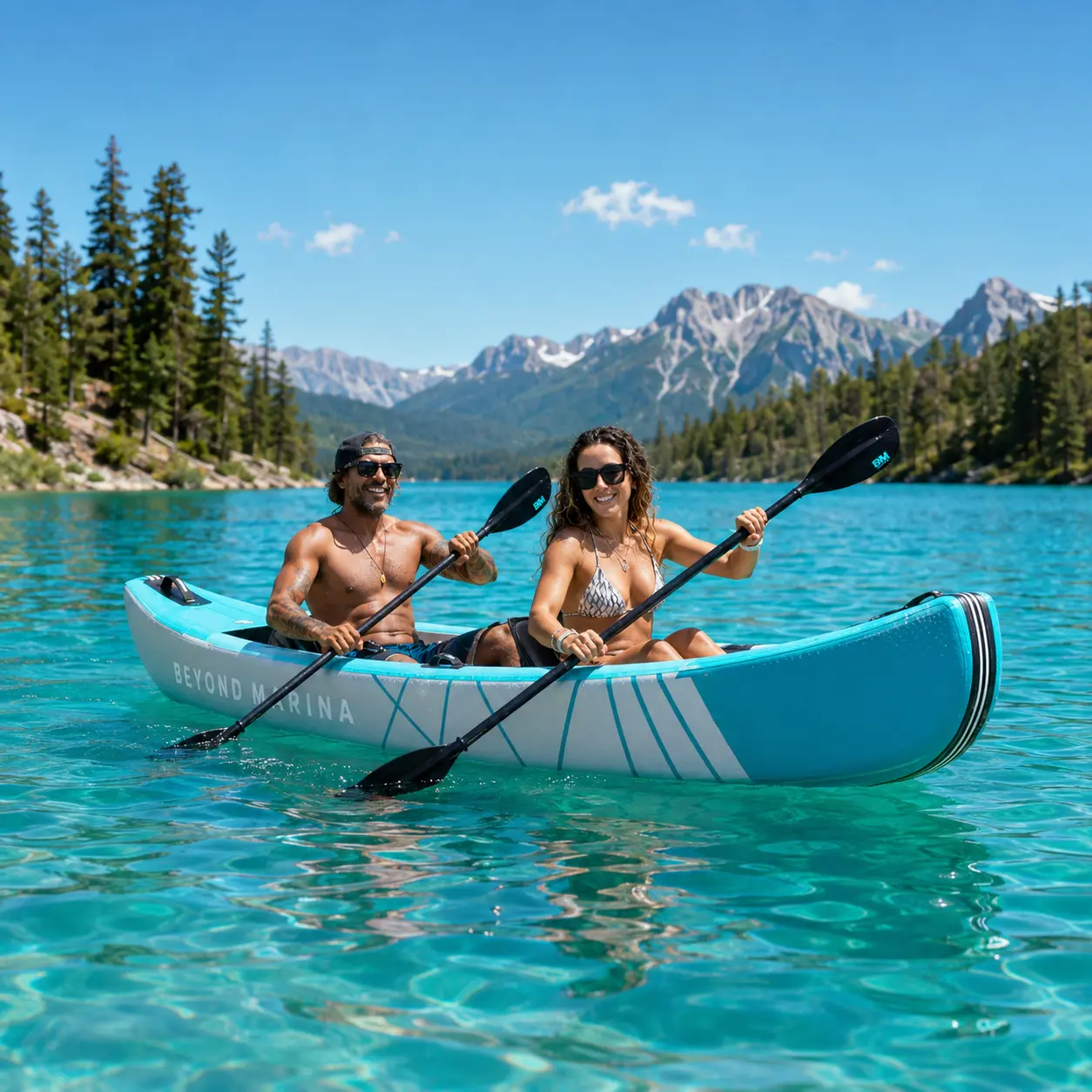 BEYOND MARINA Inflatable Kayak Series - 1/2/3 Person Drop Stitch Kayaks for Solo & Group Water Adventures