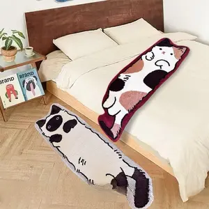 Cute Cat Tufted Soft Rug 40"x 120" Animal Pattern Design for Bedrooms Living Rooms Decorative Playful Carpet Non-Slip Polyester Material