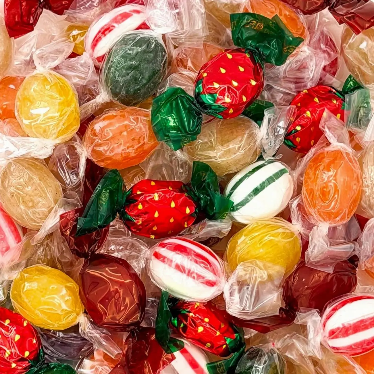 Old Fashioned Hard Candy Assortment - 2 Pound Bag - Hard Candy Individually Wrapped - Peppermint, Strawberry, Cinnamon, Butterscotch, and Fruit Flavors