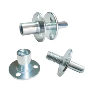 2 Sets M12 Metal Bed Post Connector T-Nut Bedpost Connector Screw-in Butt Nut for Furniture Hardware Fittings Sofa Column Bed Column Lock Connect Tee Nut WSWECCL