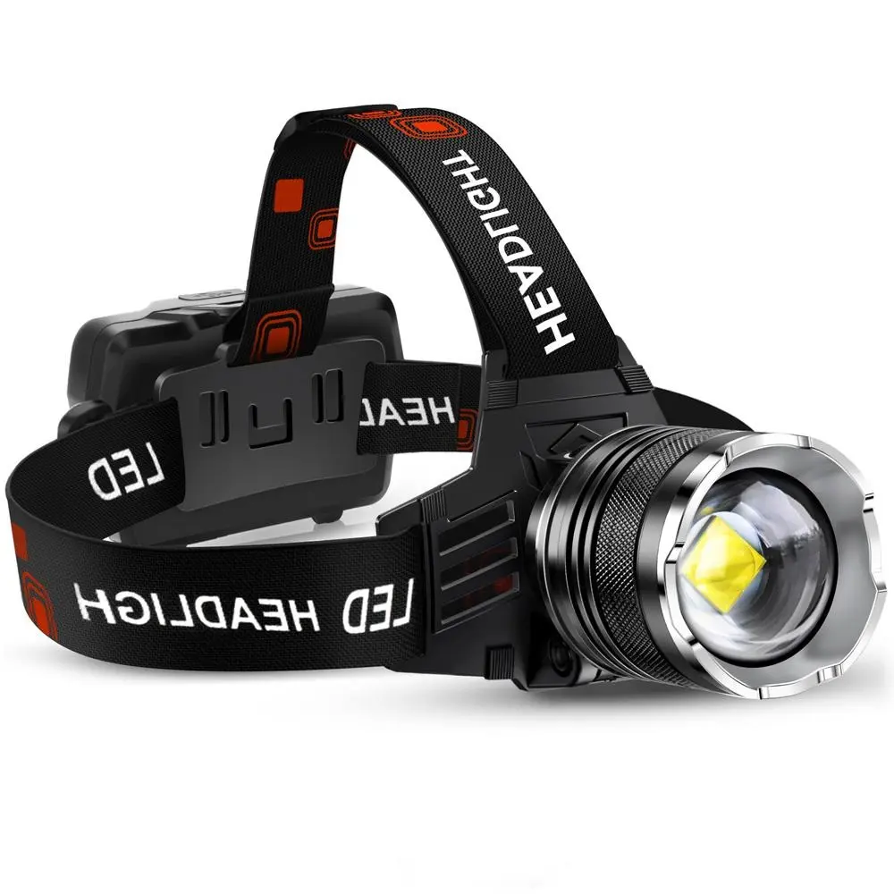 AKNEAR Super Bright Rechargeable Headlamp, 99000 Lumens LED Head Light with Zoom Function, 12 Modes, 95 Hours Runtime, IPX7 Waterproof, Adjustable Headlamp for Outdoor Adventure & Work Warranty