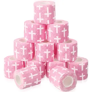 12 Pack Christian Athletic Sports Tape – 2" x 5 Yards Self-Adhesive Tape Support for Wrist, Ankle, Baseball & Football