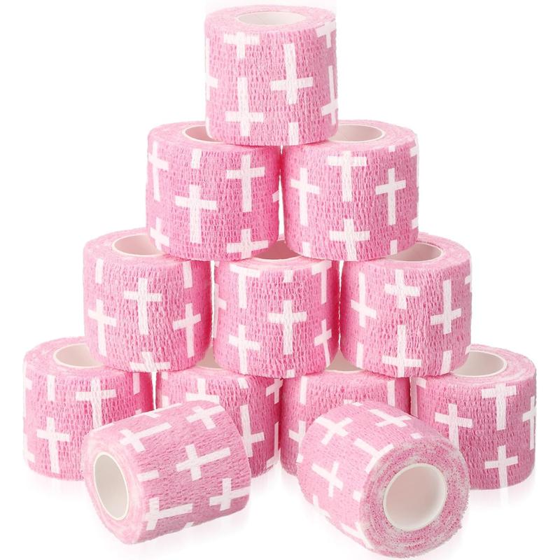 12 Pack Christian Athletic Sports Tape – 2" x 5 Yards Self-Adhesive Tape Support for Wrist, Ankle, Baseball & Football