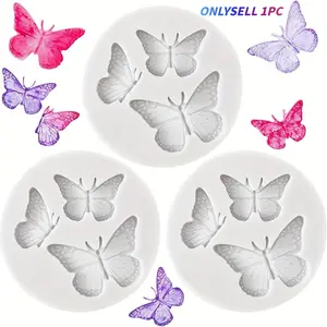 Silicone Butterfly Candle Mold for Plaster Casting, 3 Cavities DIY Decorative Gift Mold, No Power Needed, Easy to Use, Handmade Silicone