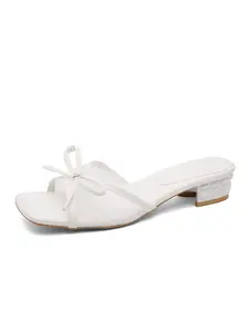 Women's Square Toe Bow Flip Flops, 2026 New Style, Soft Sole, Outdoor Fashion Sandals, Summer Anti-Slip Flat Shoes, Size 43
