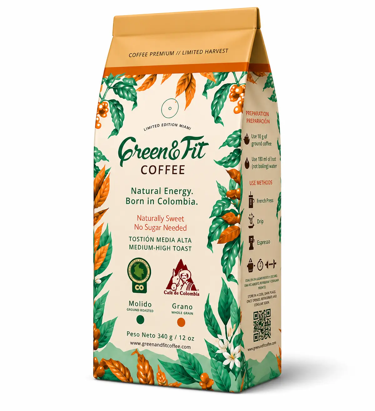 Green&Fit Coffee - Premium Colombian Ground Coffee