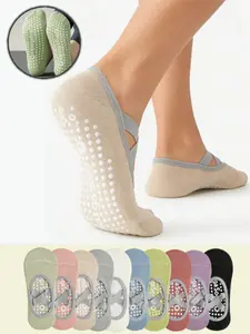 1 /10 PAIRS Anti-Slip Silicone Yoga Socks for Women, Summer Cool Breathable Non-Slip Indoor Fitness Socks | Grippy Pilates Socks for Women, Perfect for Yoga，Ballet Socks & Dance Workouts