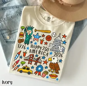 United States of America 250th Anniversary Comfort Colors Shirt Patriotic Vintage Flag 4th of July Tee 250 Years of Independence T-Shirt