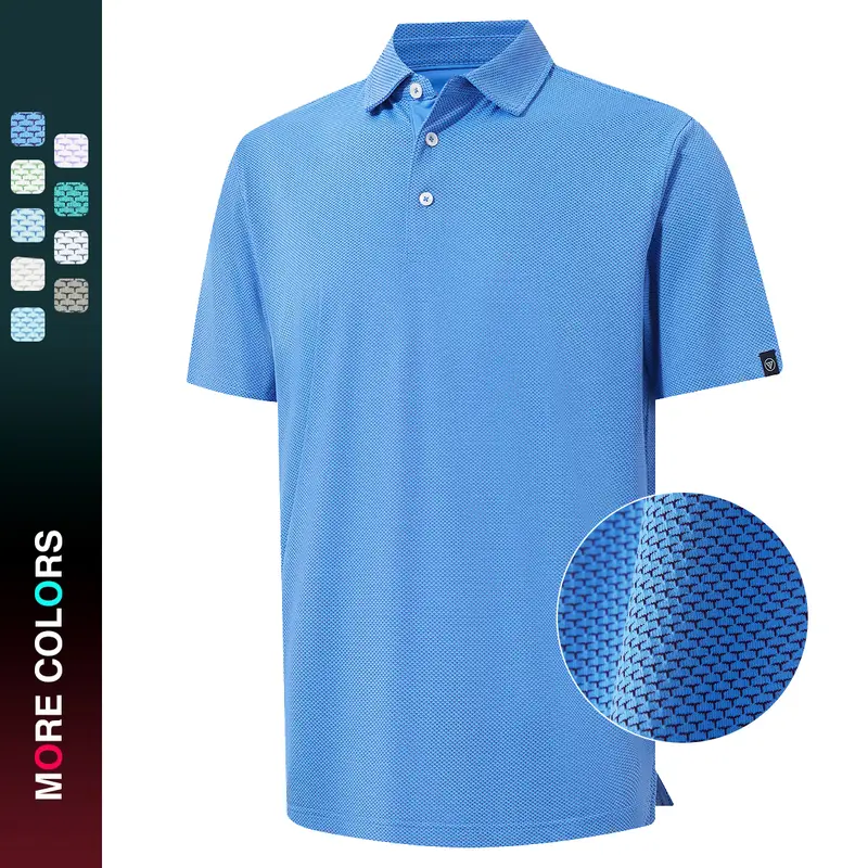 MAELREG Mens Polo Shirts Short Sleeve Performance Stretch Casual Dry Fit Collared Jacquard Golf Polo Shirts for Men