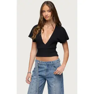 Edikted Women's Mundy Deep V-Neck Top
