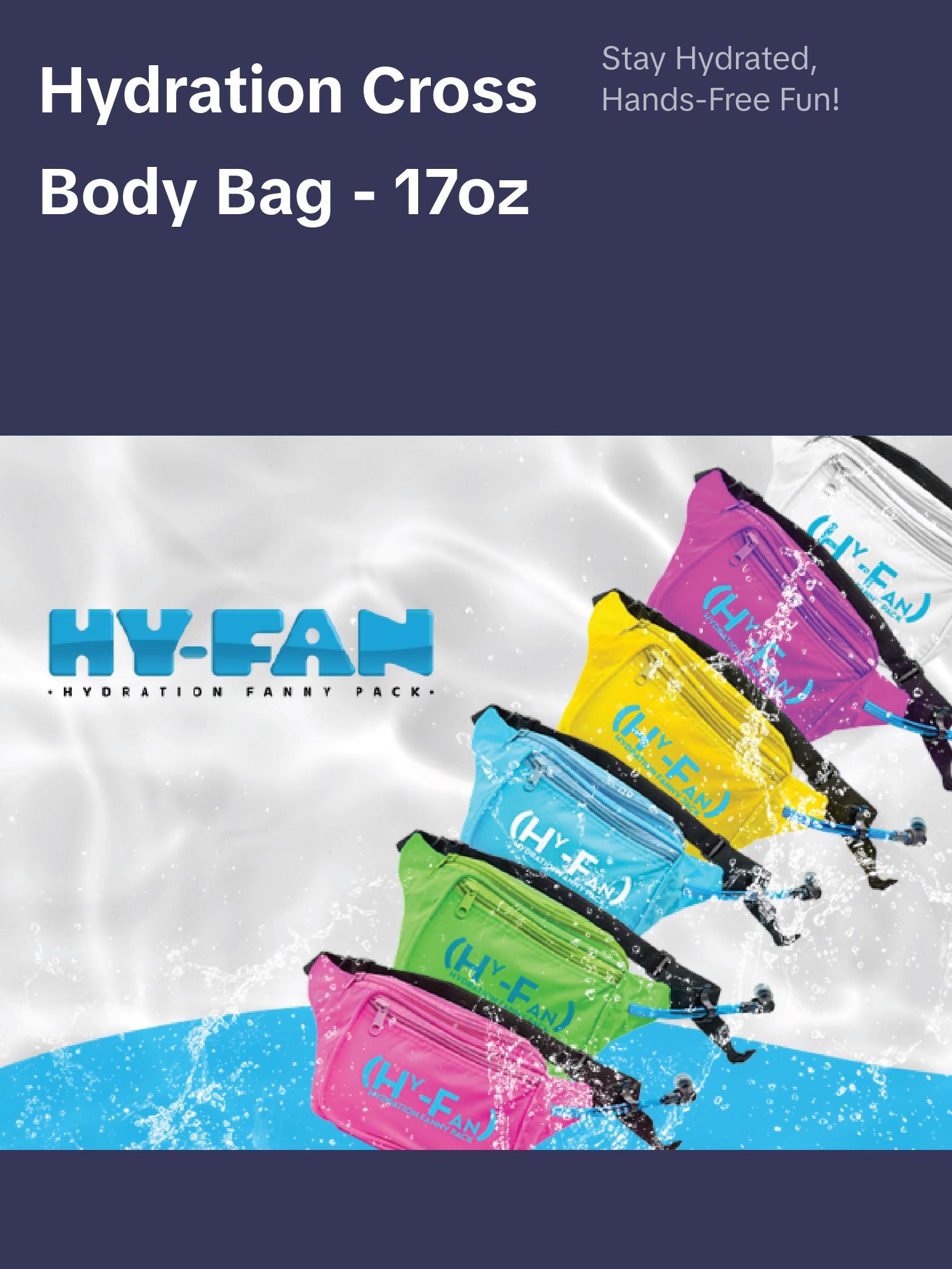 Hydration Cross Body Bag with Bladder, 17oz BPA-Free, Multiple Secure Pockets, Hands-Free Design Ideal for Festivals & Outdoor Activities, Travel & More