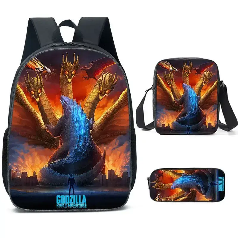 Godzilla Backpack 3-Piece Set for Elementary School Students, Amazon Best-Seller, Dropshipping Available