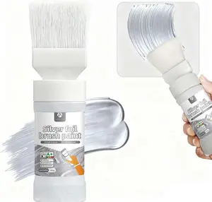 Touch Up Metallic Silver Paint Pen, 2 in 1 Silver Craft Paint for Furniture, Wood, Crafts, Clay Art, DIY, Quick Dry, Non Tarnish (1 Pack)