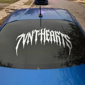 HEARTS CHROME BANNER CAR STICKER