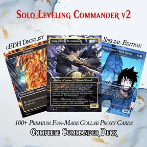SOLO LEVELING MTG PROXY COMMANDER DECK – VERSION 2 – PREMIUM COLLECTOR SET (117 CARDS) Collectible Booster Packs Deluxe Booster Pack