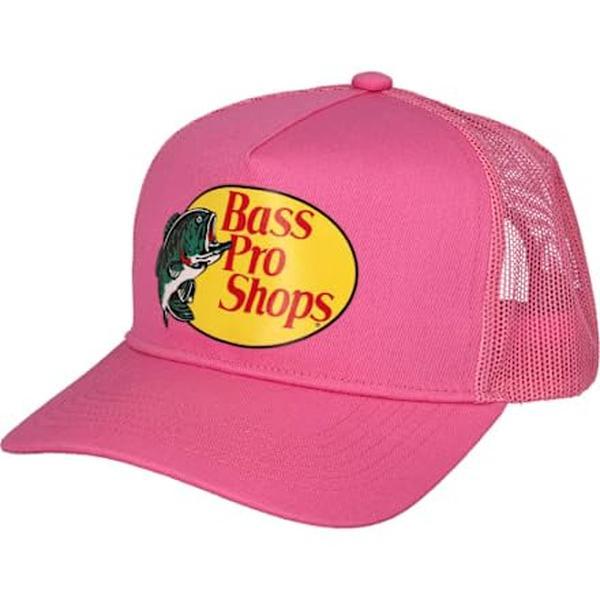 Bass Pro Shops Bass Original Fishing Pro Trucker Hat Mesh Cap Adjustable Snapback for Men Women Great for Hunting Fishing Travel PINK